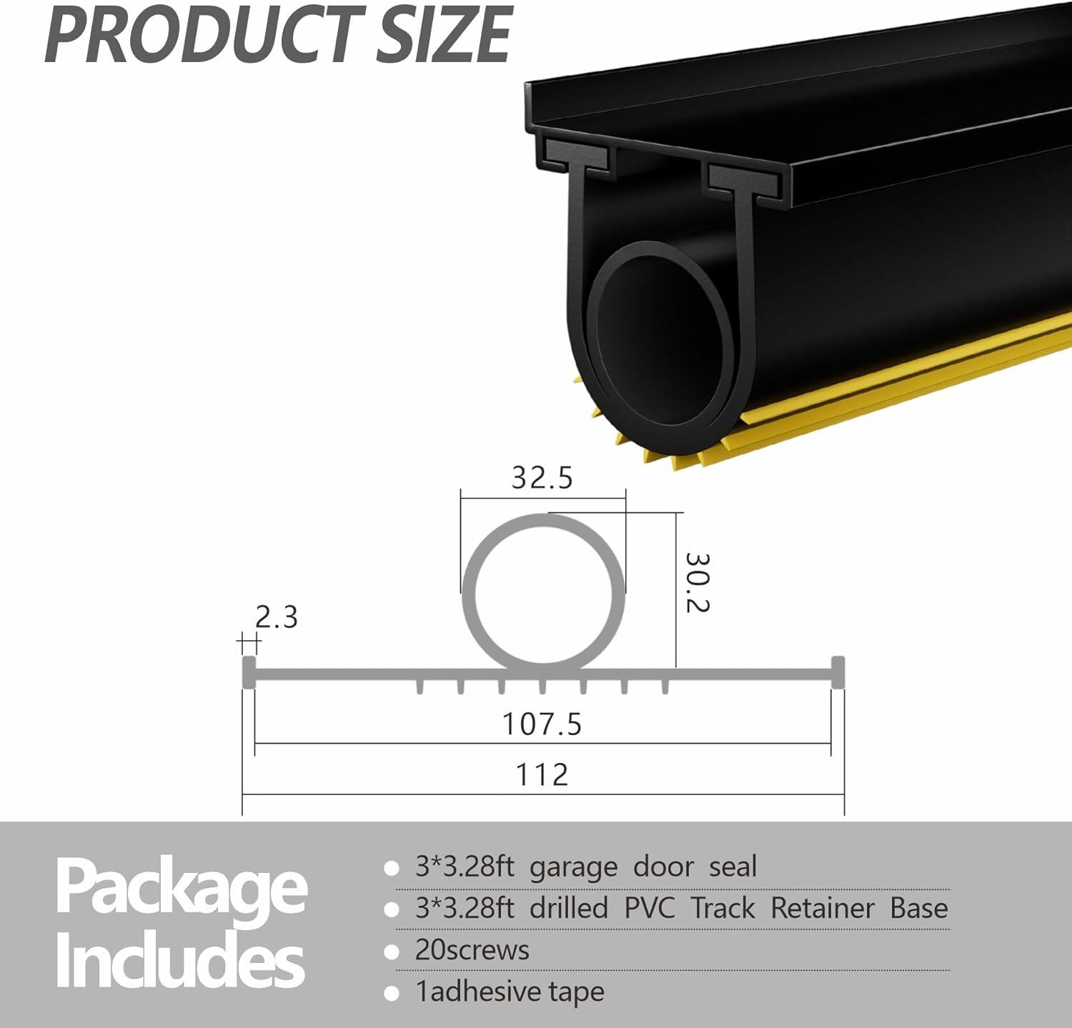 rpxrpx Garage Door Bottom Seal Kit 10ft U-Shape Rubber Set