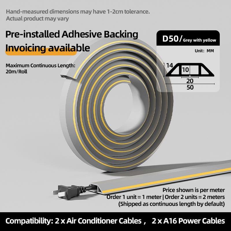 rpxrpx grey trapezoid floor cord cover