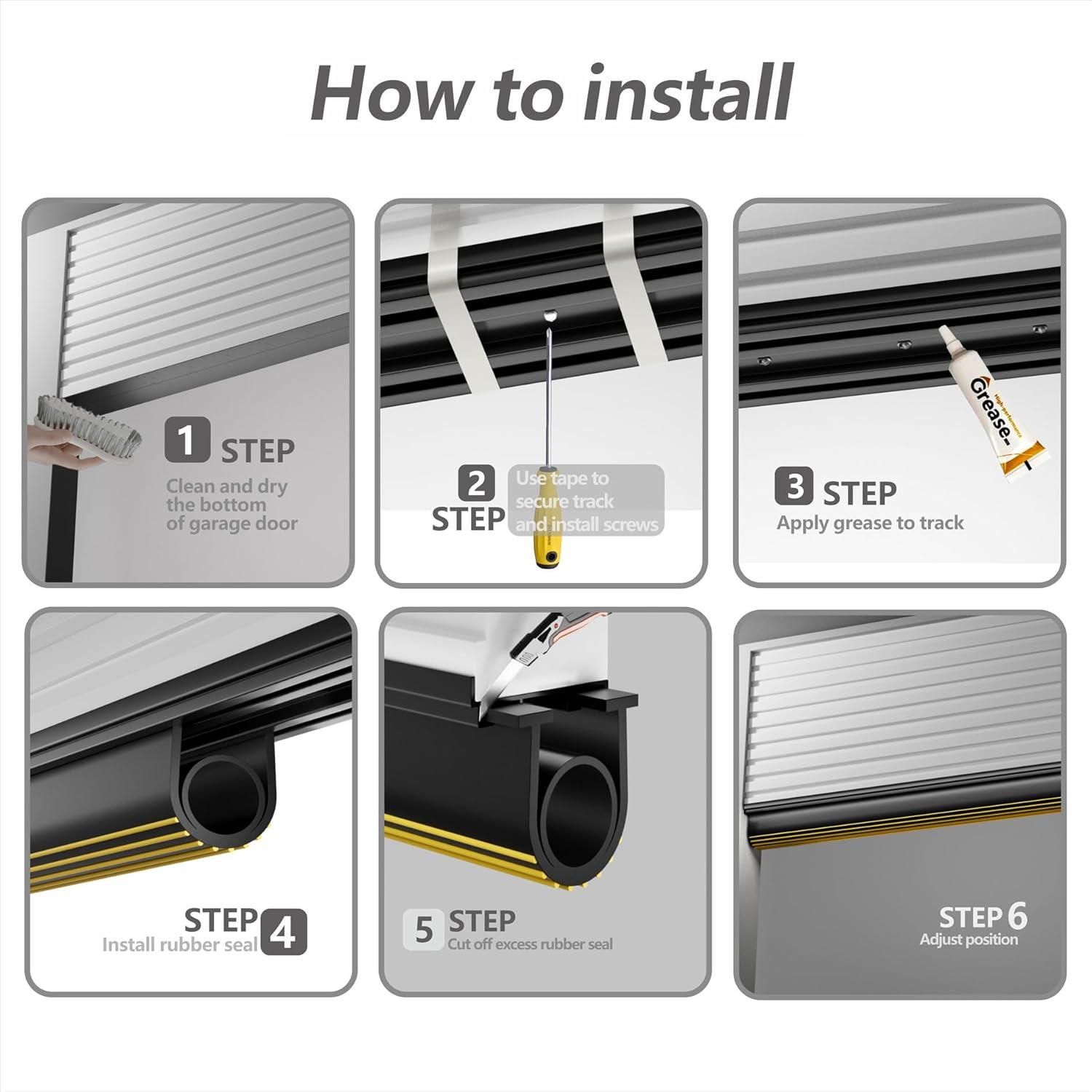 rpxrpx Garage Door Seal Combo Kit with U-seal and threshold